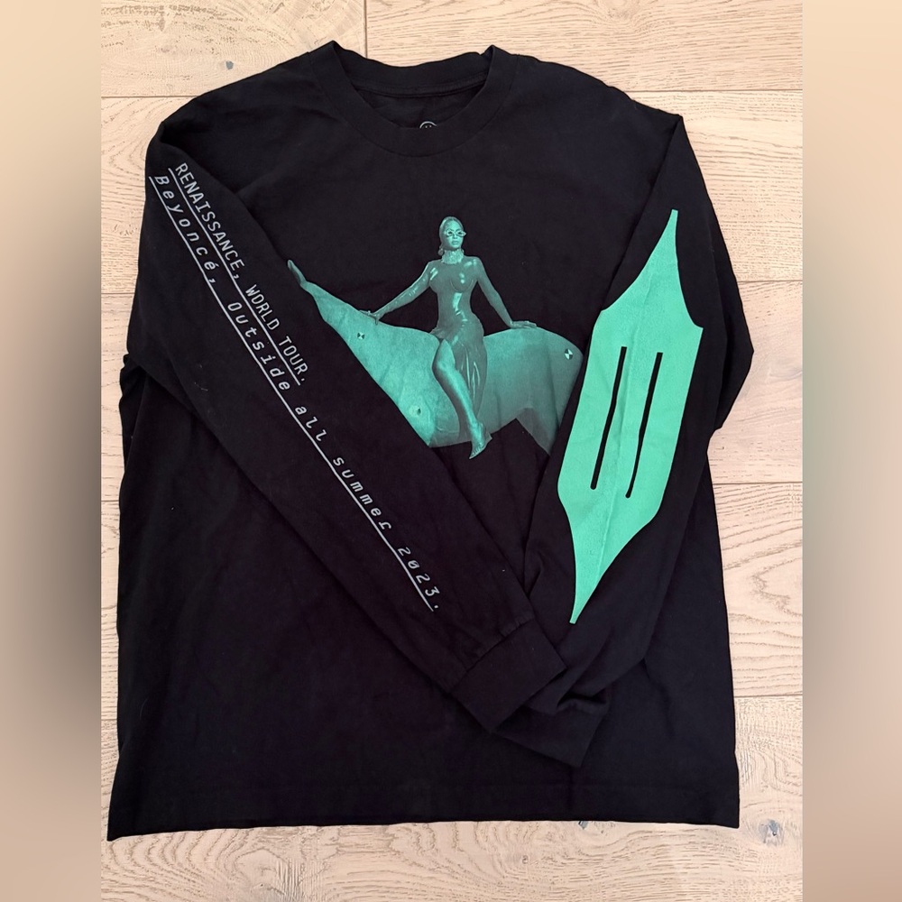 Beyonce Renaissance World Tour Black Long Sleeve Shirt with Green Graphic